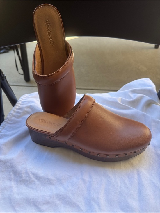 Madewell Shoes - Madewell Chestnut Brown Leather Clogs